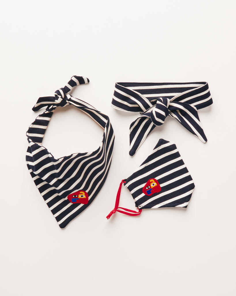 Breton Stripes Bandana, Facemask and Neckerchief Set